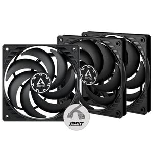 ARCTIC P12 Slim PWM PST, 120mm, 4pin, PWM, 3 kusy, černá