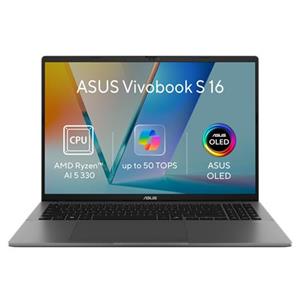 ASUS Vivobook S16 - Ryzen AI 5 330/32GB/512GB SSD/16"/WUXGA/OLED/2y PUR/Win 11 Home /šedá