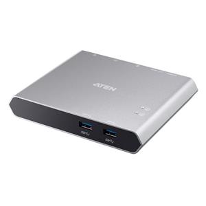 Aten 2-Port USB-C Dock Switch with Power Pass-through