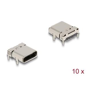 Delock 24-pinový SMD konektor USB 5 Gbps USB Type-C™, zásuvkový, k montáži pájením, 10 ks