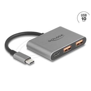 Delock 3portový USB hub 10 Gb/s s USB Type-C na 1 x USB Type-C + 2 x USB Type-A