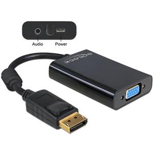 Delock Adaptér Displayport samec > VGA 15 pin samice + Audio + napájení