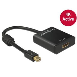 Delock adaptér mini Displayport 1.2 samec > HDMI samice 4K aktivní černý