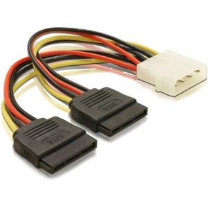 Delock Adaptér napájení z Molex 4-pin na 2x SATA 15-pin