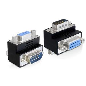 Delock adaptér Sub-D 9 pin samec > samice 90° pravoúhlý