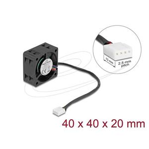 Delock Axiální ventilátor: 24 V DC, 40 x 40 x 20 mm, černý