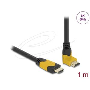 Delock High Speed HDMI kabel samec přímý na samec 90° pravoúhlý nahoru 48 Gbps 8K 60 Hz 1 m