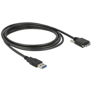 Delock kabel USB 3.0 typ A samec > USB 3.0 typ Micro-B samec se šroubky 2m