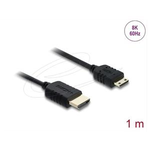 Delock Koaxiální kabel High Speed HDMI HDMI samec na Mini HDMI samec 8K 60 Hz 1 m