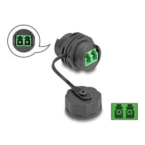 Delock Konektor optických kabelů ze zásuvky LC Duplex na zásuvku LC Duplex, s ochrannou krytkou, vodotěsný