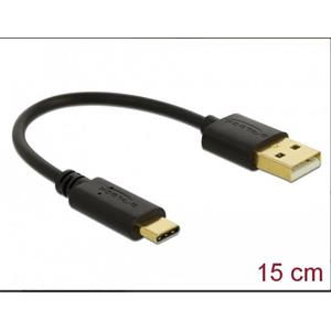 Delock Nabíjecí kabel USB Typu-A na USB Type-C, délky 3 A 15 cm