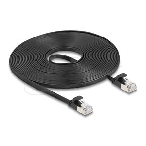 Delock Plochý patch kabel RJ45 zástrčka na zástrčku Cat.6A U/FTP 7,5 m, černý