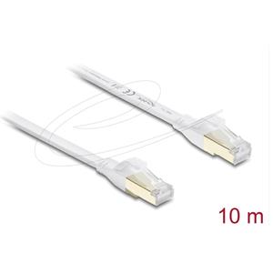 Delock Plochý spojovací kabel RJ45 Cat.8.1 U/FTP, až 40 Gbps, 10 m, bílý