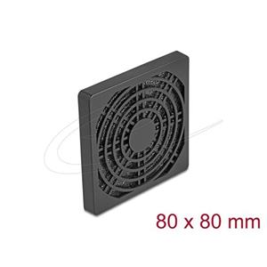 Delock Rošt ventilátoru s protiprachovým filtrem, rozměr 80 x 80 mm, černý