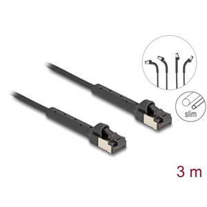 Delock Síťový kabel s rozhraním RJ45 Slim, Cat.6A, U/FTP, ohebný, černý, 3 m