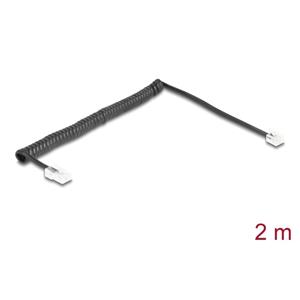 Delock Telefonní kroucený kabel ze zástrčky RJ11 na zástrčku RJ45, černý, 2 m