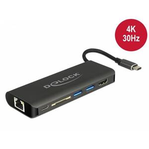 Delock USB Type-C 3.1 dokovací stanice HDMI 4K 30 Hz, Gigabit LAN a funkce USB PD