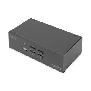 DIGITUS KVM switch, 4 porty, duální displej, 4K, HDMI®
