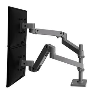 ERGOTRON LX Pro Dual Stacking Arm, stolní dvouramenný držák pro 2 monitry, šedá