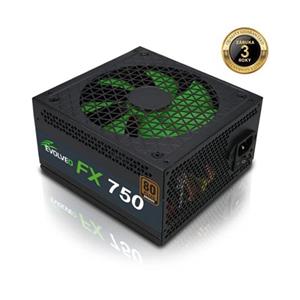 EVOLVEO FX 750, zdroj 750W, 80+ Bronze, ATX 2.2, 2× PCIe, aPFC, tichý 140mm ventilátor, 6x SATA, bulk, záruka 3r, černý