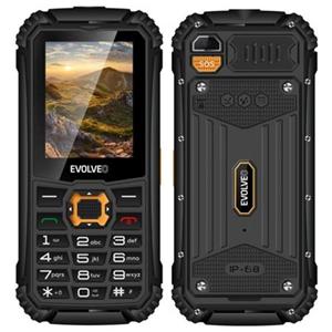 EVOLVEO StrongPhone Q1, vodotěsný odolný Dual SIM telefon, černo-oranžový