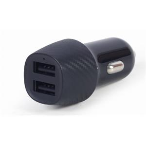 GEMBIRD TA-U2C48A-CAR-01 – 2portová USB nabíječka do auta, 4,8 A, černá