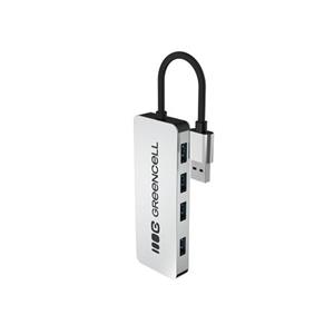 Green Cell USB-A 4v1 HUB (4×USB 3.0) – rychlý přenos 5 Gb/s, hliníkové pouzdro