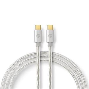 Nedis CCTB60800AL20 - USB 2.0 kabel | USB-C™ Zástrčka | USB-C™ Zástrčka | 480 Mbps | 2.00 m | Stříbrná