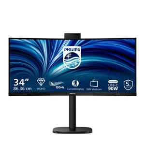 Philips LCD 34B2U3600CH 34" zakřivený VA/3440x1440@120Hz/4ms/300cd/2xHDMI/DP/4xUSB/USB-C dock/RJ45/Webcam/Repro/HAS/VESA
