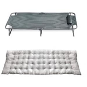 PLATINET KEMPINGOVÉ LŮŽKO 800D OXFORD 185X65X30 CM TMAVĚ ZELENÁ+PLATINET KEMPINGOVÁ MATRACE/PODLOŽKA K LÚŽKU 190x68x6 CM