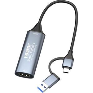 PremiumCord 4K@60Hz HDMI capture/grabber pro záznam Video/Audio signálu do počítače s konektorem USB3.0 a USB-C