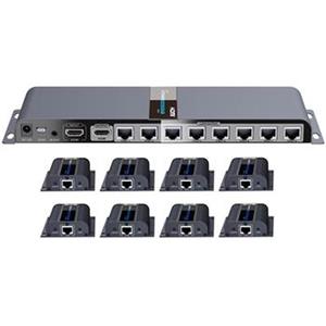 PremiumCord HDMI 1-8 splitter+extender po CAT6/6a/7, FULL HD, 3D