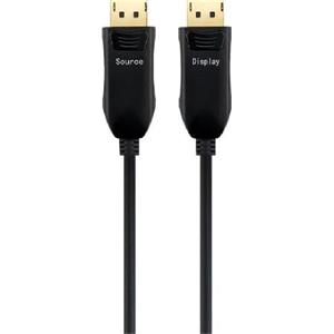PremiumCord Optický DisplayPort 1.3/1.4 přípojný kabel M/M, zlacené konekt. 50m