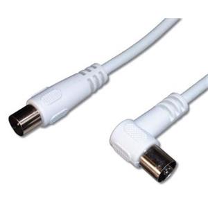 PremiumCord TV kabel M/F konektor 90°, 75 Ohm 5m