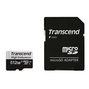 Transcend 512GB microSDXC 350V UHS-I U1 (Class 10) High Endurance paměťová karta, 95MB/s R, 45MB/s W